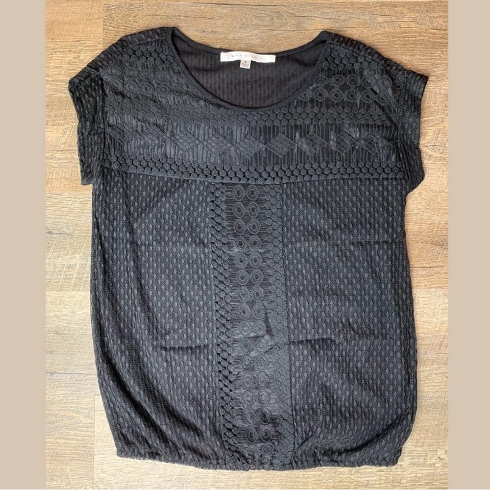 Max Studio Black Lace Top